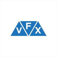 Diseño de logotipo en forma de triángulo fvx sobre fondo blanco. Concepto de logotipo de letra de iniciales creativas fvx. vector