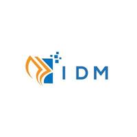 IDM credit repair accounting logo design on white background. IDM creative initials Growth graph letter logo concept. IDM business finance logo design. vector