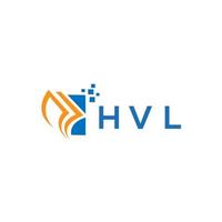 diseño de logotipo de contabilidad de reparación de crédito hvl sobre fondo blanco. hvl creativo iniciales gráfico de crecimiento carta logotipo concepto. diseño del logotipo de finanzas empresariales hvl. vector