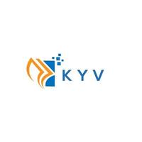 KYV credit repair accounting logo design on white background. KYV creative initials Growth graph letter logo concept. KYV business finance logo design. vector