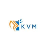 diseño de logotipo de contabilidad de reparación de crédito kvm sobre fondo blanco. kvm creative iniciales gráfico de crecimiento letra logo concepto. diseño del logotipo de finanzas empresariales kvm. vector