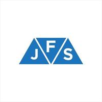 diseño de logotipo en forma de triángulo fjs sobre fondo blanco. concepto de logotipo de letra de iniciales creativas fjs. vector