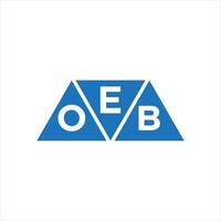 diseño de logotipo en forma de triángulo eob sobre fondo blanco. concepto de logotipo de letra inicial creativa eob. vector