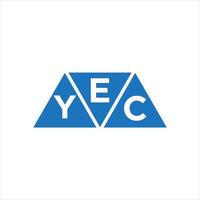 diseño de logotipo en forma de triángulo eyc sobre fondo blanco. concepto de logotipo de letra de iniciales creativas eyc. vector