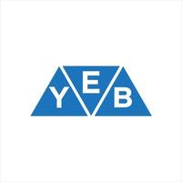 EYB triangle shape logo design on white background. EYB creative initials letter logo concept. vector