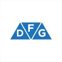Diseño de logotipo en forma de triángulo fdg sobre fondo blanco. concepto de logotipo de letra de iniciales creativas fdg. vector