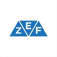 diseño de logotipo en forma de triángulo ezf sobre fondo blanco. concepto de logotipo de letra de iniciales creativas ezf. vector