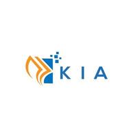 diseño de logotipo de contabilidad de reparación de crédito kia sobre fondo blanco. concepto de logotipo de letra de gráfico de crecimiento de iniciales creativas de kia. diseño del logotipo de finanzas empresariales de kia. vector