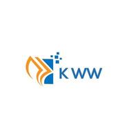 diseño de logotipo de contabilidad de reparación de crédito kww sobre fondo blanco. kww creative iniciales gráfico de crecimiento letra logo concepto. diseño del logotipo de finanzas empresariales kww. vector