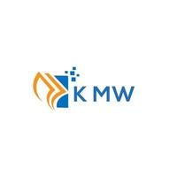 diseño de logotipo de contabilidad de reparación de crédito kmw sobre fondo blanco. kmw creative iniciales gráfico de crecimiento letra logo concepto. diseño del logotipo de finanzas empresariales kmw. vector