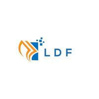 diseño de logotipo de contabilidad de reparación de crédito ldf sobre fondo blanco. Concepto de logotipo de letra de gráfico de crecimiento de iniciales creativas ldf. diseño de logotipo de finanzas empresariales ldf. vector