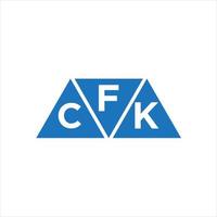 diseño de logotipo en forma de triángulo fck sobre fondo blanco. concepto de logotipo de letra de iniciales creativas fck. vector