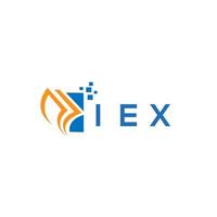 diseño de logotipo de contabilidad de reparación de crédito iex sobre fondo blanco. iex creative iniciales crecimiento gráfico letra logo concepto. diseño del logotipo de finanzas empresariales iex. vector