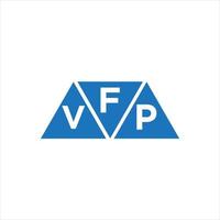 diseño de logotipo en forma de triángulo fvp sobre fondo blanco. concepto de logotipo de letra de iniciales creativas fvp. vector
