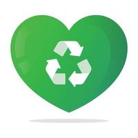 Recycle Sign In Gradient Heart vector