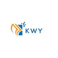 KWY credit repair accounting logo design on white background. KWY creative initials Growth graph letter logo concept. KWY business finance logo design. vector