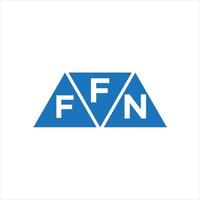 Diseño de logotipo en forma de triángulo ffn sobre fondo blanco. Concepto de logotipo de letra de iniciales creativas ffn. vector