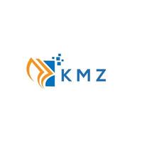 diseño de logotipo de contabilidad de reparación de crédito kmz sobre fondo blanco. kmz creative iniciales gráfico de crecimiento letra logo concepto. diseño del logotipo de finanzas empresariales kmz. vector