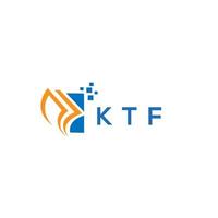 diseño de logotipo de contabilidad de reparación de crédito ktf sobre fondo blanco. ktf creative iniciales gráfico de crecimiento letra logo concepto. diseño del logotipo de finanzas empresariales ktf. vector