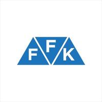 diseño de logotipo en forma de triángulo ffk sobre fondo blanco. Concepto de logotipo de letra de iniciales creativas ffk. vector