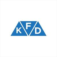 diseño de logotipo en forma de triángulo fkd sobre fondo blanco. concepto de logotipo de letra de iniciales creativas fkd. vector