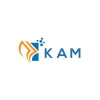 KAM credit repair accounting logo design on white background. KAM creative initials Growth graph letter logo concept. KAM business finance logo design. vector