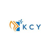 diseño de logotipo de contabilidad de reparación de crédito kcy sobre fondo blanco. kcy creative iniciales gráfico de crecimiento letra logo concepto. diseño del logotipo de finanzas empresariales kcy. vector