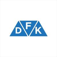 diseño de logotipo en forma de triángulo fdk sobre fondo blanco. concepto de logotipo de letra de iniciales creativas fdk. vector