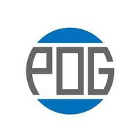 diseño de logotipo de letra pog sobre fondo blanco. concepto de logotipo de círculo de iniciales creativas de pog. diseño de letras pog. vector