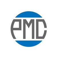 diseño de logotipo de letra pmc sobre fondo blanco. concepto de logotipo de círculo de iniciales creativas de pmc. diseño de letras pmc. vector