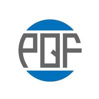 PQF letter logo design on white background. PQF creative initials circle logo concept. PQF letter design. vector