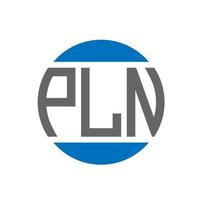 diseño de logotipo de letra pln sobre fondo blanco. concepto de logotipo de círculo de iniciales creativas pln. diseño de carta pln. vector