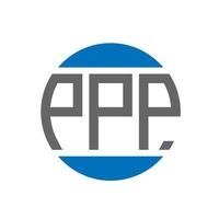 diseño de logotipo de letra ppp sobre fondo blanco. concepto de logotipo de círculo de iniciales creativas de ppp. diseño de letras ppp. vector