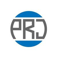 diseño de logotipo de letra prj sobre fondo blanco. concepto de logotipo de círculo de iniciales creativas prj. diseño de carta prj. vector