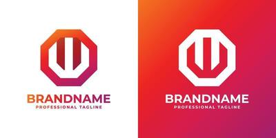 Octagon Letter W Technology Logo, suitable for any business related to technology with W initials. vector
