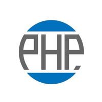 diseño de logotipo de letra php sobre fondo blanco. concepto de logotipo de círculo de iniciales creativas de php. Diseño de letras php. vector