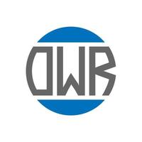 diseño de logotipo de letra owr sobre fondo blanco. concepto de logotipo de círculo de iniciales creativas de owr. nuestro diseño de carta. vector