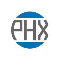 PHX letter logo design on white background. PHX creative initials circle logo concept. PHX letter design. vector