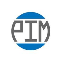 diseño de logotipo de letra pim sobre fondo blanco. concepto de logotipo de círculo de iniciales creativas de pim. diseño de letras pim. vector