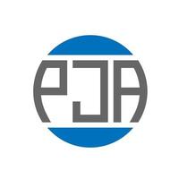 diseño de logotipo de letra pja sobre fondo blanco. concepto de logotipo de círculo de iniciales creativas de pja. diseño de letras pja. vector