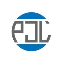 diseño de logotipo de letra pjl sobre fondo blanco. concepto de logotipo de círculo de iniciales creativas de pjl. diseño de letras pjl. vector