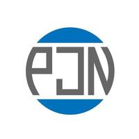 PJN letter logo design on white background. PJN creative initials circle logo concept. PJN letter design. vector