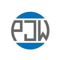 PJW letter logo design on white background. PJW creative initials circle logo concept. PJW letter design. vector