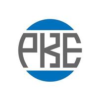 diseño de logotipo de letra pke sobre fondo blanco. concepto de logotipo de círculo de iniciales creativas pke. diseño de letras pke. vector