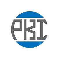 diseño de logotipo de letra pki sobre fondo blanco. concepto de logotipo de círculo de iniciales creativas de pki. diseño de letras pki. vector