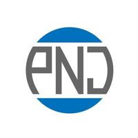 PNJ letter logo design on white background. PNJ creative initials circle logo concept. PNJ letter design. vector