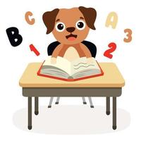 Education Illustration With Cartoon Dog vector