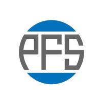 diseño de logotipo de letra pfs sobre fondo blanco. concepto de logotipo de círculo de iniciales creativas de pfs. diseño de letras pfs. vector