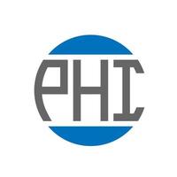 diseño de logotipo de letra phi sobre fondo blanco. concepto de logotipo de círculo de iniciales creativas de phi. diseño de letras phi. vector