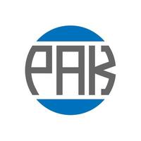 PAK letter logo design on white background. PAK creative initials circle logo concept. PAK letter design. vector